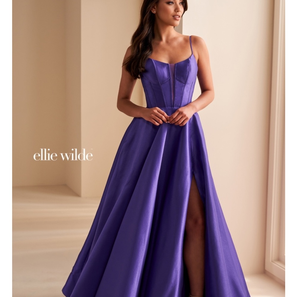 Ellie Wilde Vibrant Purple Prom Dress